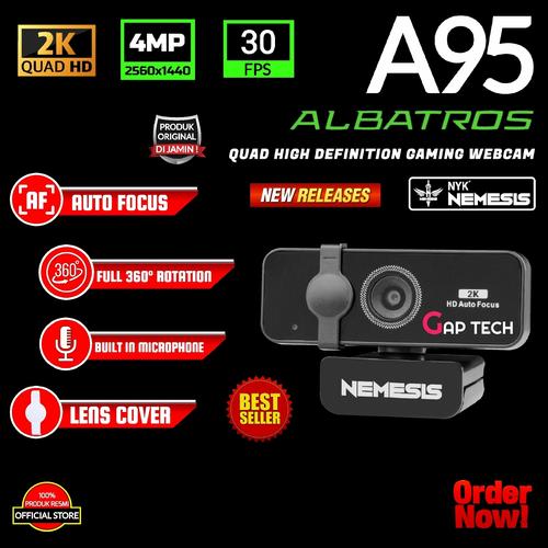Foto Produk NYK ALBATROS A95 / A 95 / A-95 Quad High Definition Gaming Webcam - BLACK dari GAP TECH OFFICIAL
