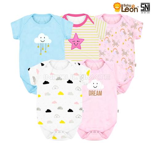Foto Produk 5in1 Jumsuit Bayi 100% COTTON BC-01-8 (Label SNI) Jumper Bayi Bodysuit - GIRL 5in1, 0-3 Bulan dari indo ultimate