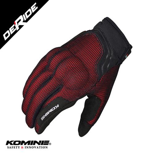 Foto Produk Sarung Tangan Komine GK-194 3D MESH GLOVES - RED dari DeRide Official Store