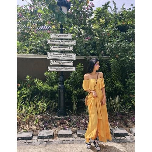 Jual Yellow Maxi Dress Pantai Musim 