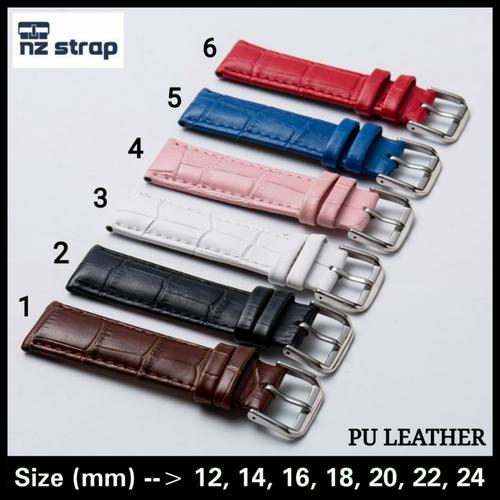 Foto Produk Tali Jam Kulit - Leather Strap 12mm 14mm 16mm 18mm 20mm 22mm 24mm - 06 - Red, 22mm dari nzstrap