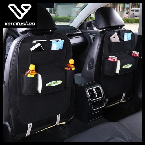 Foto Produk Car Seat Organizer CN Tas Mobil Belakang Jok Tempat Minum Tissue - Hitam dari varcityshop