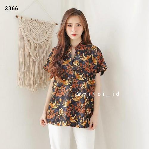 Foto Produk Atasan batik modern murah / baju batik wanita / seragam batik kantor - GREEN dari Pikoi_id