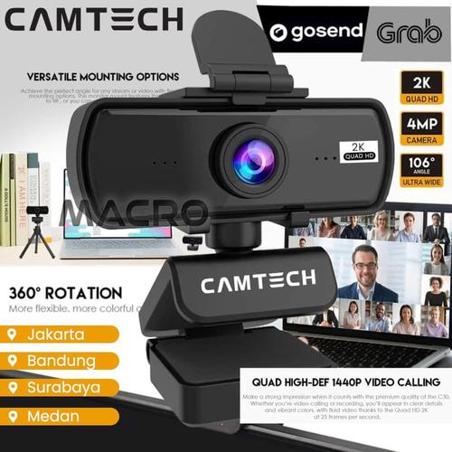 Gambar CAMTECH Webcam 2K 4MP CT30 QHD 1440P dari MACRO Tokopedia