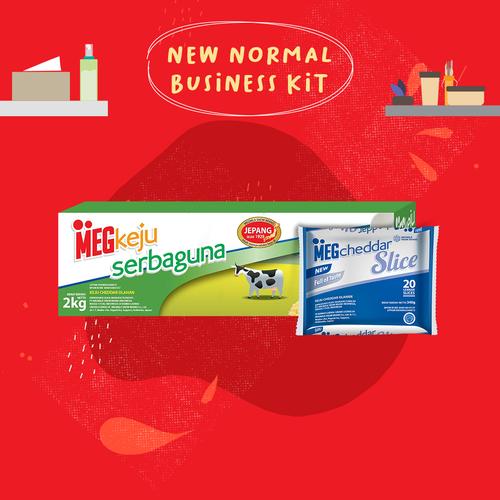 Foto Produk MEG Starter Pack - Keju Serbaguna 2Kg & Cheddar Slice 20(New Business) dari MEG Cheese Indonesia