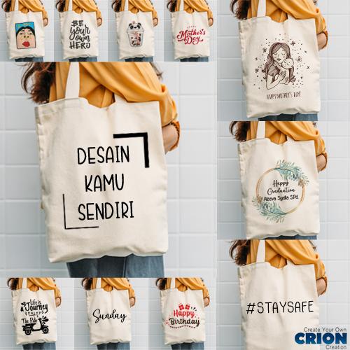 Foto Produk Totebag Blacu Printing - Bisa Custom Logo Sendiri- Souvenir - By Crion dari Crion