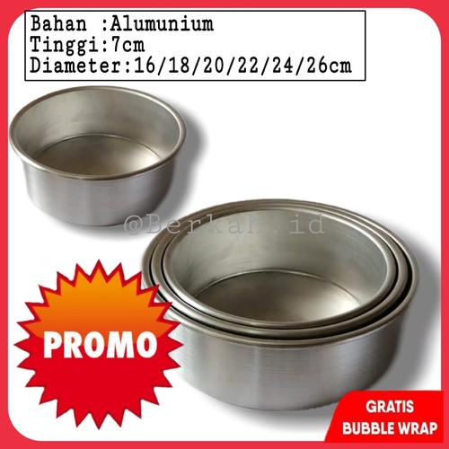 Foto Produk Loyang bulat press tanpa sambungan 16,18,20,22,24,26 tinggi 7cm murah - 16 cm dari @berkah_beking