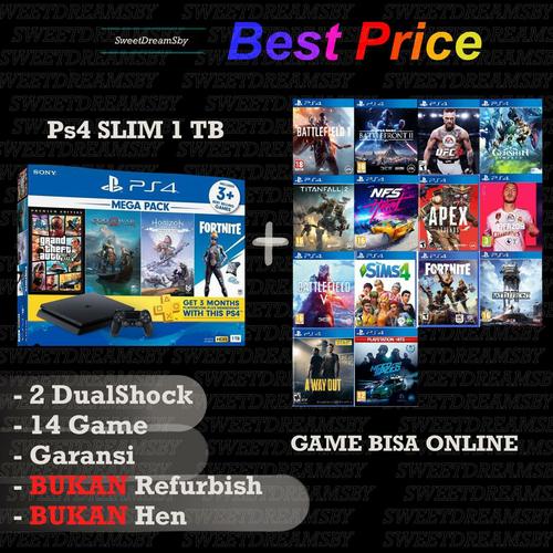 Foto Produk PS4 Slim 1TB garansi panjang (free 6 game)Sony playstation 4 slim - tanpa stick dari SweetDreamSby