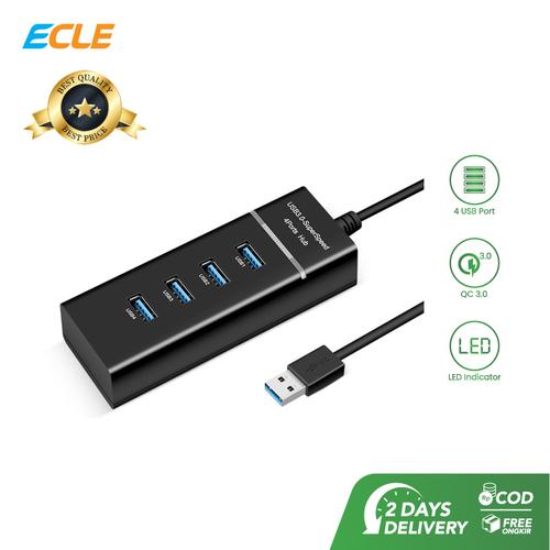 Foto Produk ECLE USB Hub 4 Port 3.0 High Speed Portable Komputer / Laptop Mini dari ECLE Official Store