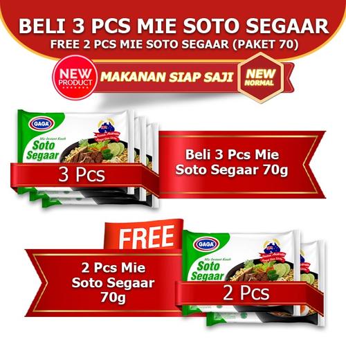 Foto Produk Beli 3 PCS GAGA Mie Soto Segaar GRATIS 2 PCS GAGA Mie Soto Segaar dari Gaga Official Store