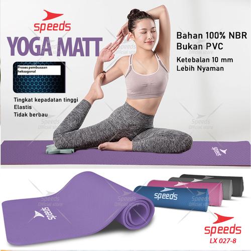 Foto Produk Matras Yoga Mat Karpet Spons Tikar Speeds NBR 183 x 61CM 10MM 027-04 - Biru Motif dari Speeds Official Store