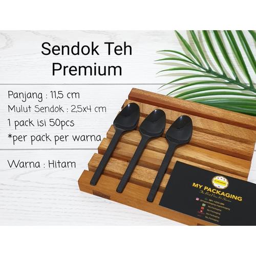 Foto Produk Sendok Plastik Kecil / Sendok Teh - PREMIUM isi 50pcs - Hitam dari My Packaging
