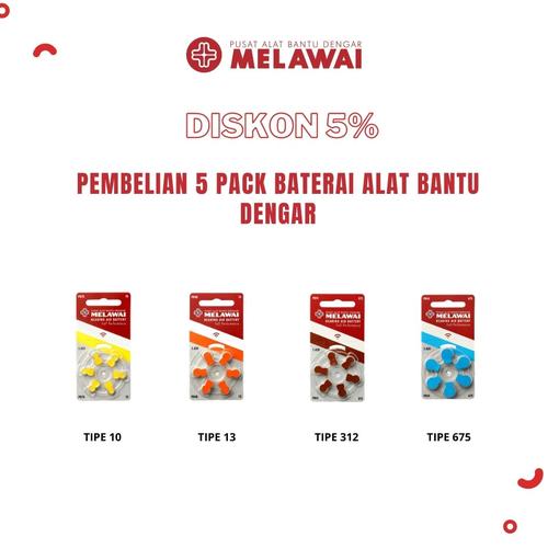 Gambar 5 Pack Baterai Alat Bantu Dengar Melawai dari Alat Bantu Dengar Jakarta Barat Tokopedia