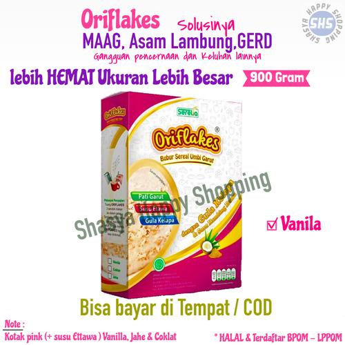 Foto Produk Oriflakes sereal Umbi Garut Gastro 900ml meredakan asam lambung maag - Vanila dari Shasya Happy Shopping