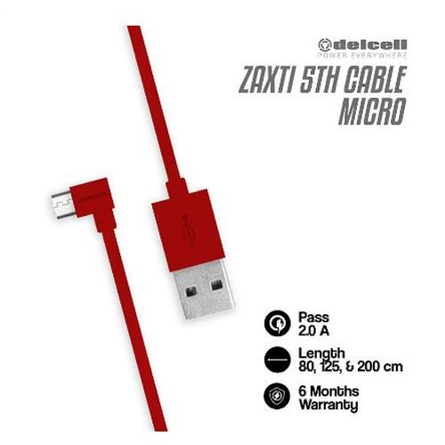Foto Produk Kabel Zaxti Delcell Micro Usb 80cm Fast Charger 2A - Merah dari DelCell