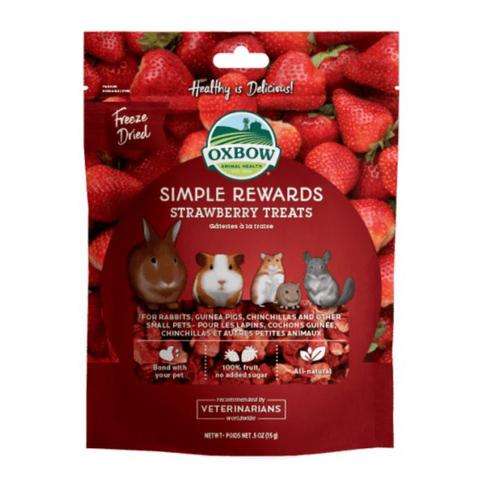 Foto Produk Oxbow Strawberry Treats 0.50oz 15gr Simple Rewards Hamster Kelinci - EXP 2021-12 dari Hime petshop