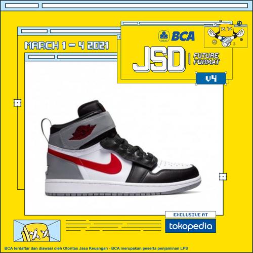 Foto Produk AIR JORDAN 1 RETRO HIGH FLYEASE BLACK PARTICLE GREY GYM RED (GS) - 6.5Y dari Badass Monkey Indonesia