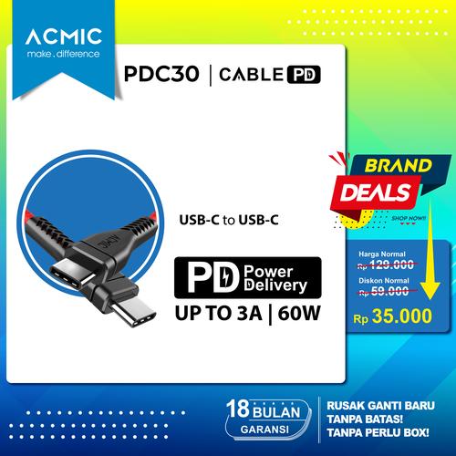 Foto Produk ACMIC PDC30 - Power Delivery (PD) 30cm Cable USB Type C to USB Type C - Merah dari ACMIC Official Store