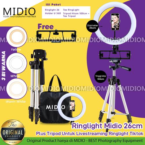 Foto Produk Ringlight Midio 26 Plus Tripod Untuk Livestreaming Ringlight Tiktok dari Midio