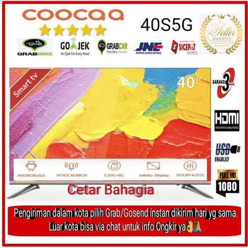 Foto Produk COOCAA LED 40 inch Smart TV 40S5G Android TV dari cetar bahagia