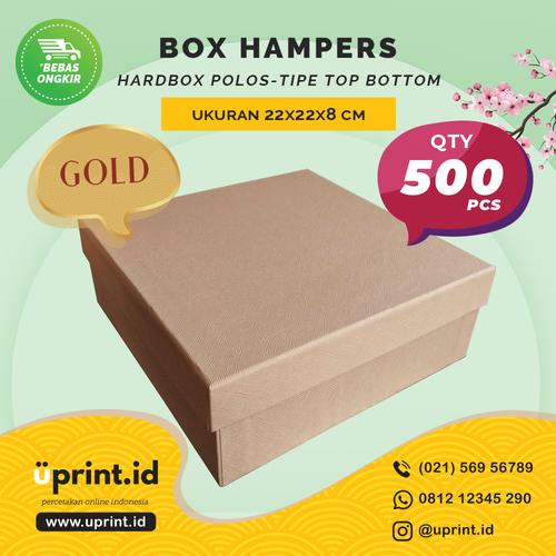 Foto Produk HARDBOX POLOS GOLD | 22 x 22 x 8 cm| BOX HAMPERS/KUE - QTY 500pcs dari Uprint.id
