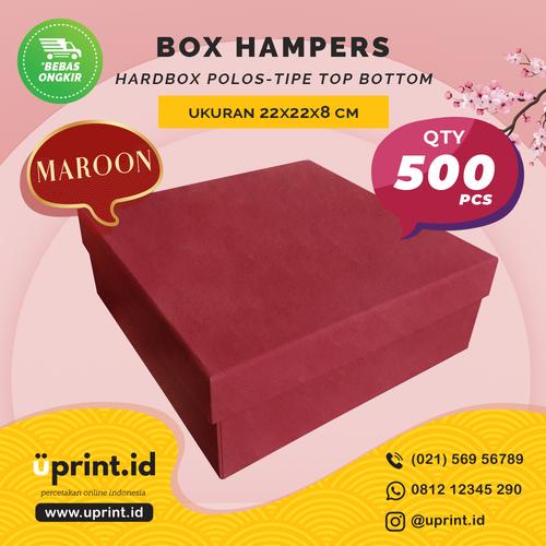 Foto Produk HARDBOX POLOS MAROON | 22 x 22 x 8 cm| BOX HAMPERS/KUE - QTY 500pcs dari Uprint.id