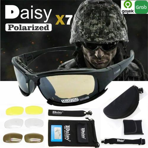 Foto Produk Kacamata Sunglasses Police Military Tactical Daisy x7 Anti UV 4 lensa dari toko25jam