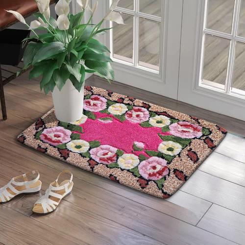 Foto Produk Keset Kaki Handtuft Azrina Import Tebal Lembut Anti Slip 50x70 cm - Pink dari Emoji Online
