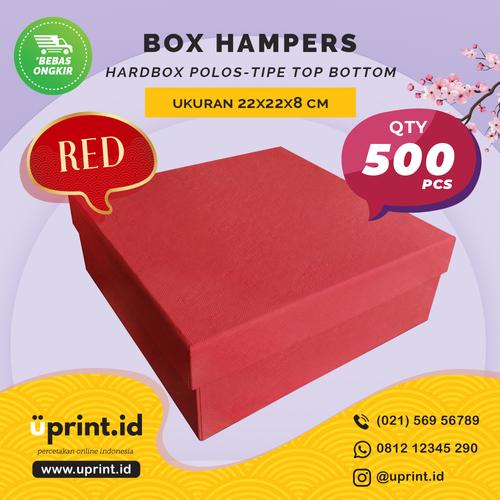 Foto Produk HARDBOX POLOS RED | 22 x 22 x 8 cm| BOX HAMPERS/KUE - QTY 500pcs dari Uprint.id