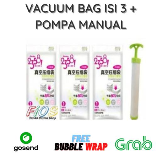 Foto Produk VACUUM BAG ISI 3 PCS + POMPA MANUAL dari firda Online shop