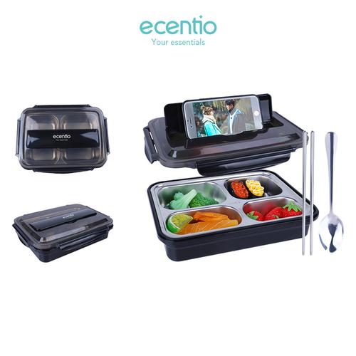 Foto Produk Ecentio 4 kotak makan siang sendok stainless steel anti tumpah dari ecentio Official Store
