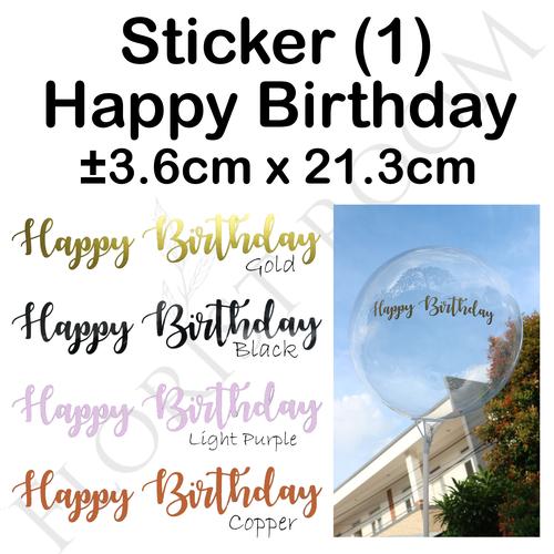 Foto Produk Sticker Balon Happy Birthday (1) - Sticker Huruf - Balon Pvc - Hiasan - Black dari Florist Room