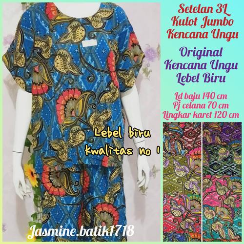 Foto Produk SETELAN KULOT JUMBO 3L KENCANA UNGU KUB dari jasmine.batik1718