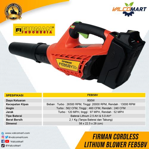 Foto Produk Mesin Blower Baterai Firman FEB 58V Firman Cordless Lithium Blower dari Valco