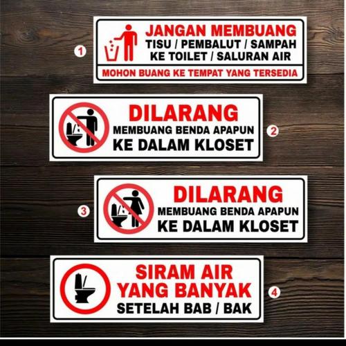 Jual stiker vinyl 23x7.5cm Jangan membuang tisu sign rambu k3 - GAMBAR ...