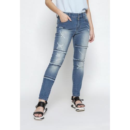 Jual Minimal Frayed Denim Pants Dark 