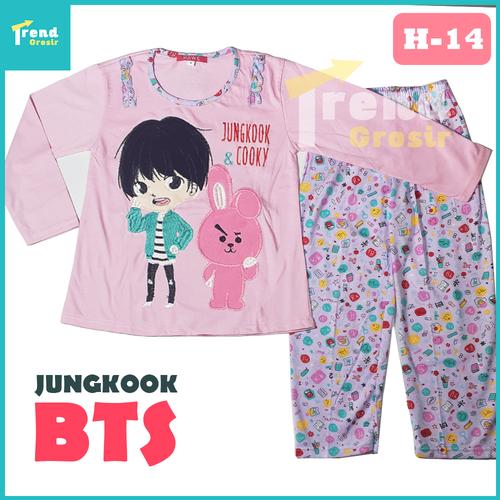 Foto Produk Setelan Anak Perempuan 13-15 Tahun / Setelan Anak Tanggung BT21 / PP - 7-8 Tahun, H-14 Biru dari trend grosir