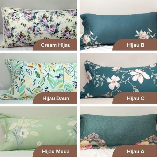 Foto Produk Sarung Bantal Cinta Saten Bunga Hijau dari soulmatebedsheet