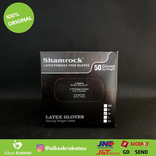Foto Produk Shamrock Latex Powder Free Gloves Black / Handscoon Hitam - S dari AlkesKrakatau