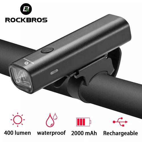 Foto Produk 400LM LAMPU DEPAN SEPEDA ROCKBROS YQ-QD400LM ORIGINAL RECHARGEABLE dari kairos-olshop