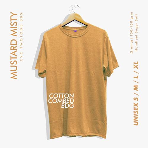 Foto Produk KAOS POLOS LENGAN PENDEK MUSTARD MISTY PRIA WANITA ORGINAL - M dari COTTONCOMBEDBDG OFFICIAL