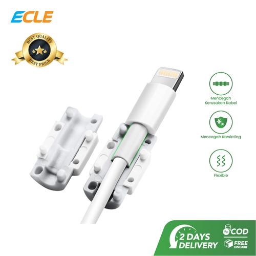 Foto Produk ECLE Plastic Grip Pelindung Kabel Data USB Putih EMC1202 dari ECLE Official Store