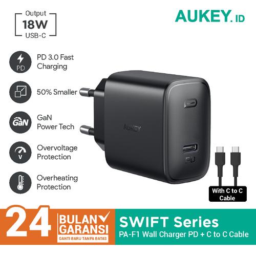 Foto Produk Aukey Charger PA-F1 18W Ultra Compact with PD - 500479 dari Aukey Tangerang