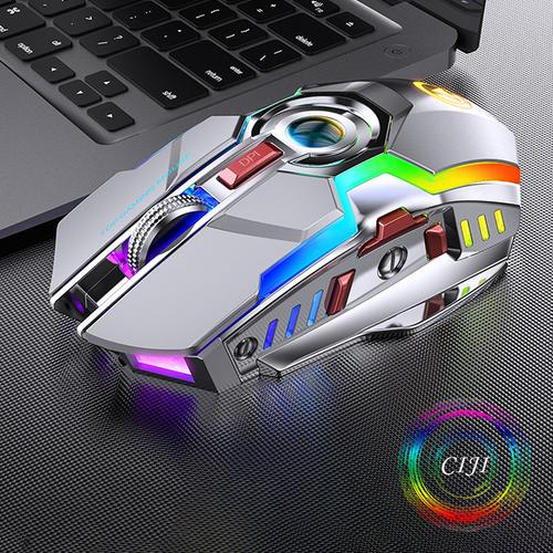 Foto Produk CIJI Mouse Gaming Wireless A5 Dengan 7 Warna LED RGB Silent Mode - Abu-abu dari Circle Jaya Indonesia