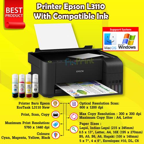 Foto Produk Printer Epson L3110 ALL in One Print Scan Copy Garansi Multifungsi - COMPATIBLE INK dari FixPrint Indonesia