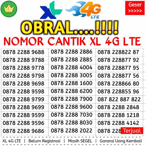 Foto Produk Kartu Perdana Nomor Cantik XL 4G Kuartet 8888 000 Couple dari gurushop