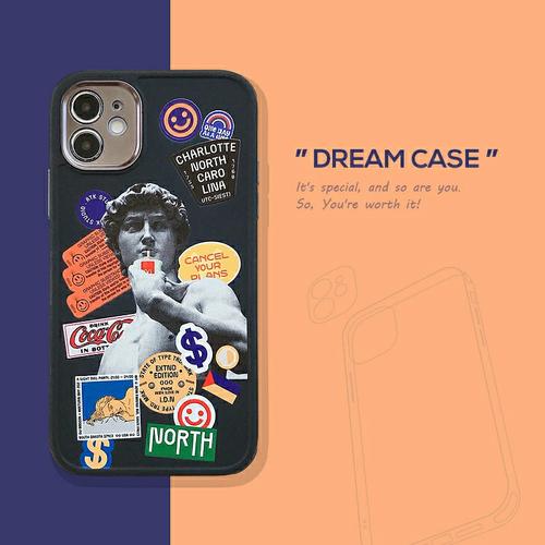 Jual Case iPhone Aesthetic Pattern Flat Edge 7 8 plus x xs