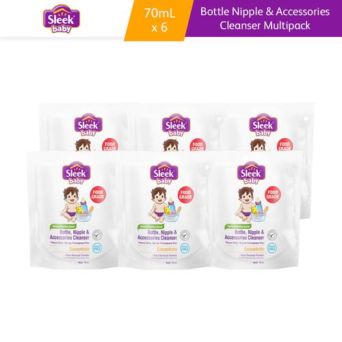 Foto Produk Sleek Baby Bottle Nipple & Accessories Cleanser Pouch 70 ml 6 Pcs dari Kino Store ID