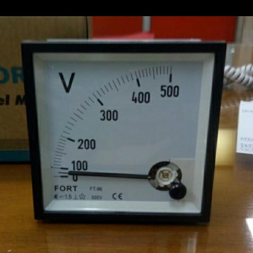 Foto Produk Fort Voltmeter Volt Meter Jarum Analog Fort FT-96 96x96 500V 500 V dari SURYA-ELEKTRIK