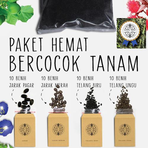 Foto Produk Paket Hemat Menanam - (Benih Telang Biru,Ungu - Jarak Pagar, Merah) dari RESTU BUMI PERTIWI